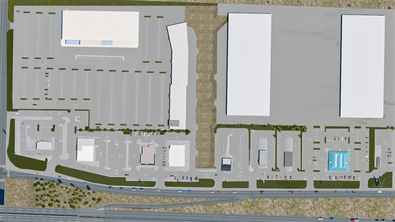 Hillsboro commercial strip, render two